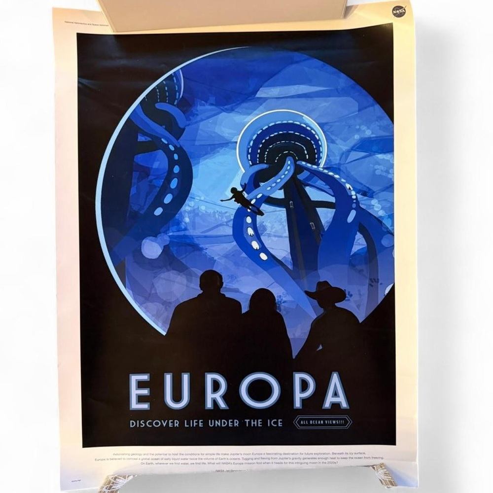 NASA Europa Discover Life Under the Ice Art Poster (18x24)